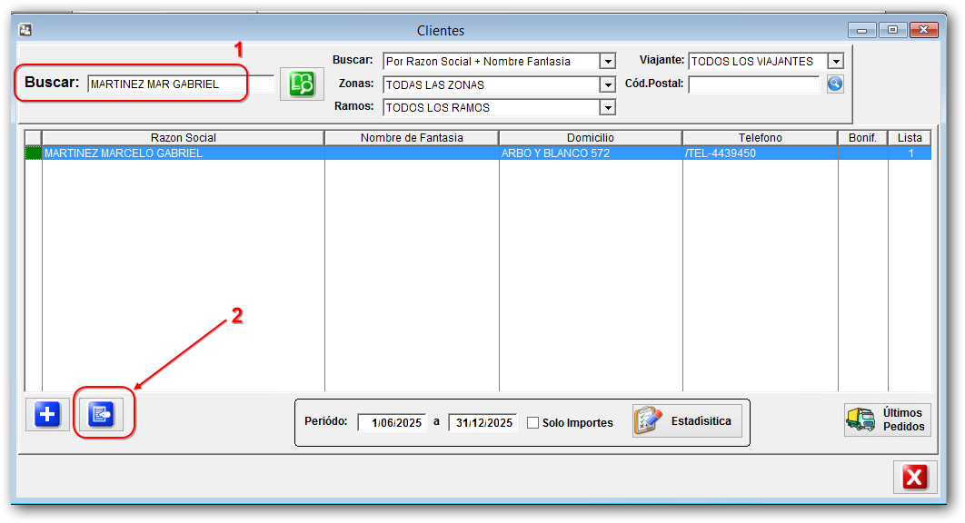 Lista de clientes Lista de clientes