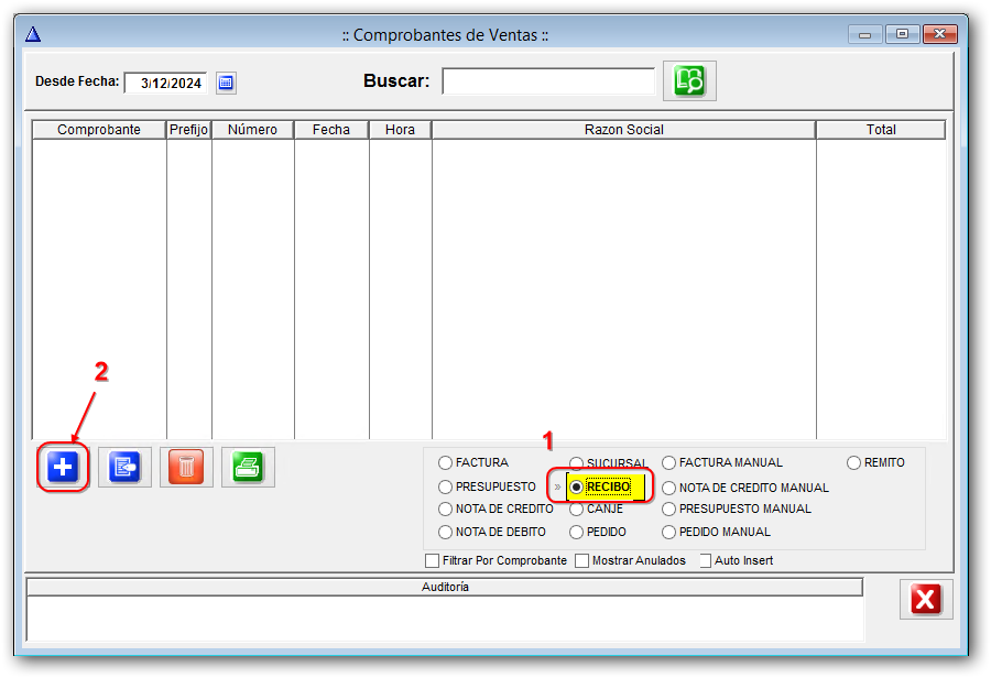 Menu Recibo Menu Recibo