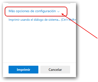 Mas opciones de configuracion Mas opciones de configuracion