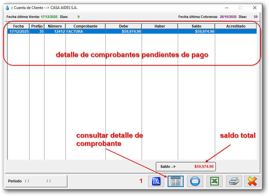 Detalle de cuenta Detalle de cuenta