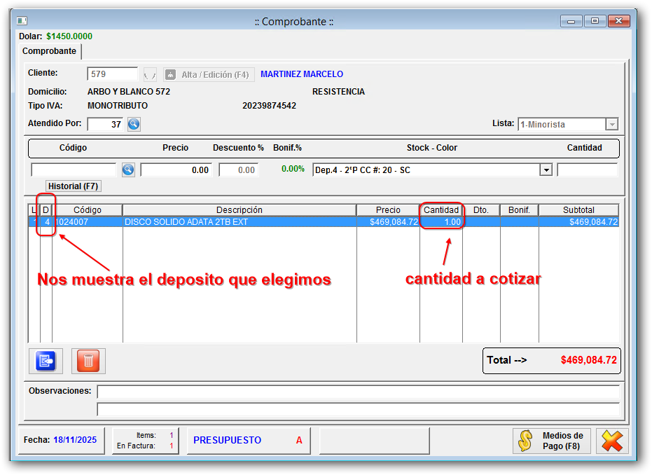 Elegimos el producto