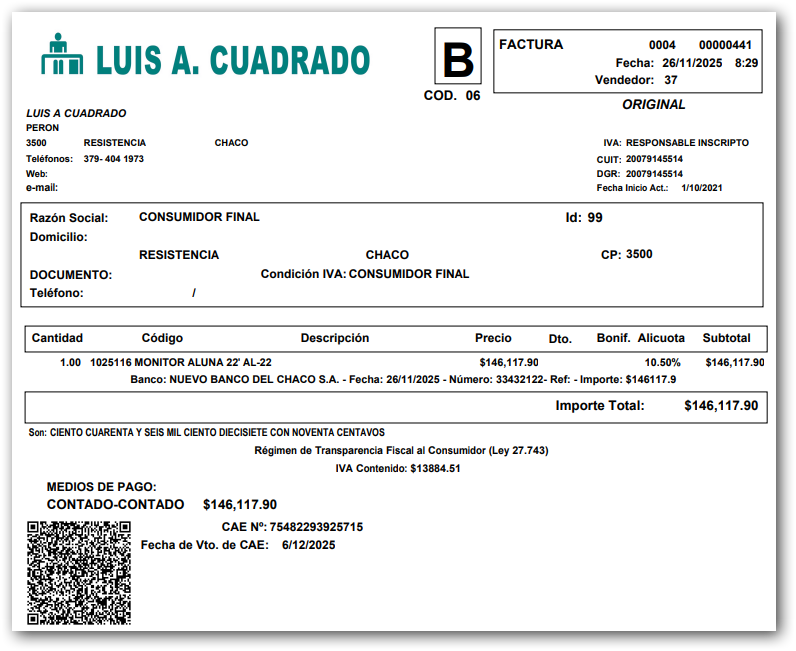 FE MP o Transferencia a Cuenta